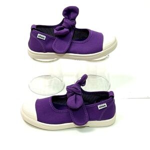 Chus Athena Mary Jane Bow Sneaker Shoe Kid US 1 EU 32 Purple White Cotton Canvas